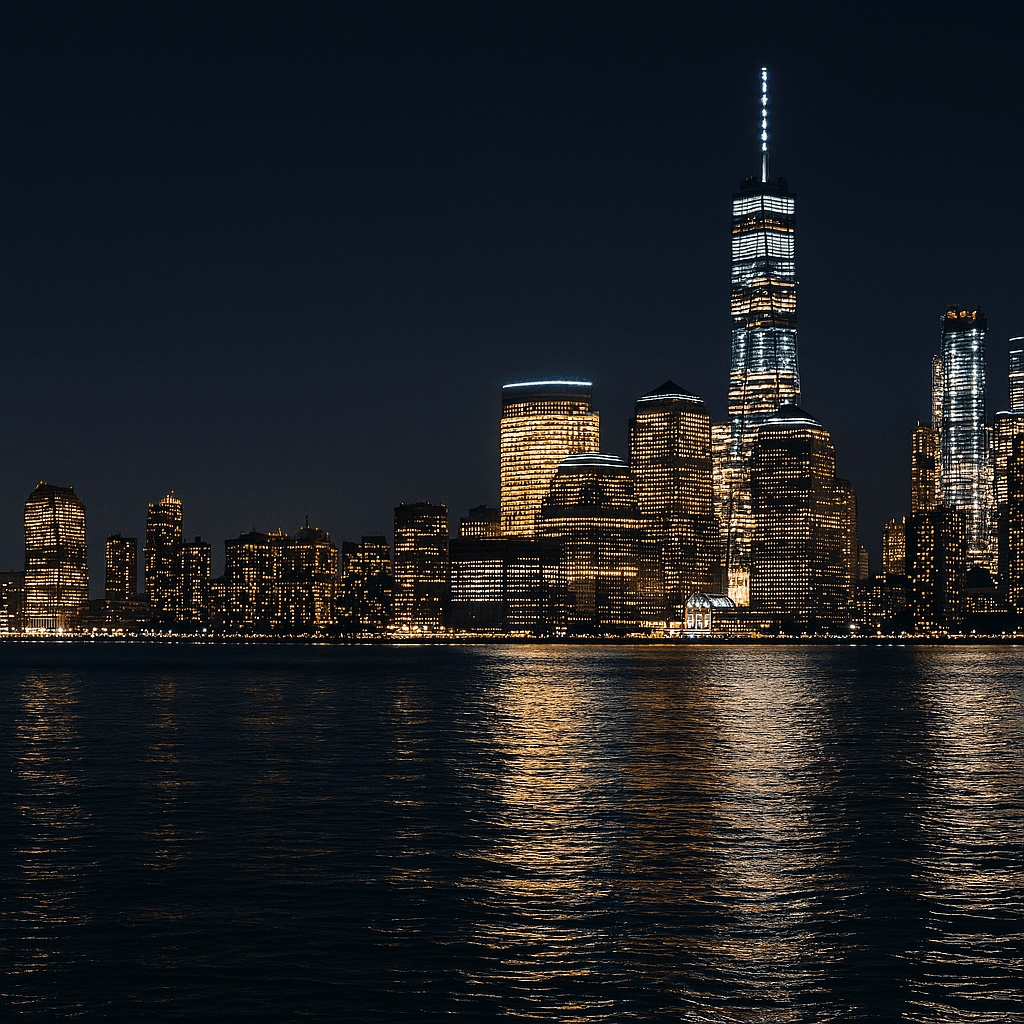NYC skyline at night